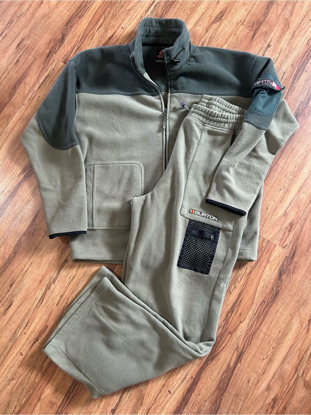 Burton Snowboarding Fleece Matching Jacket Pants Set Mens Size L/XL